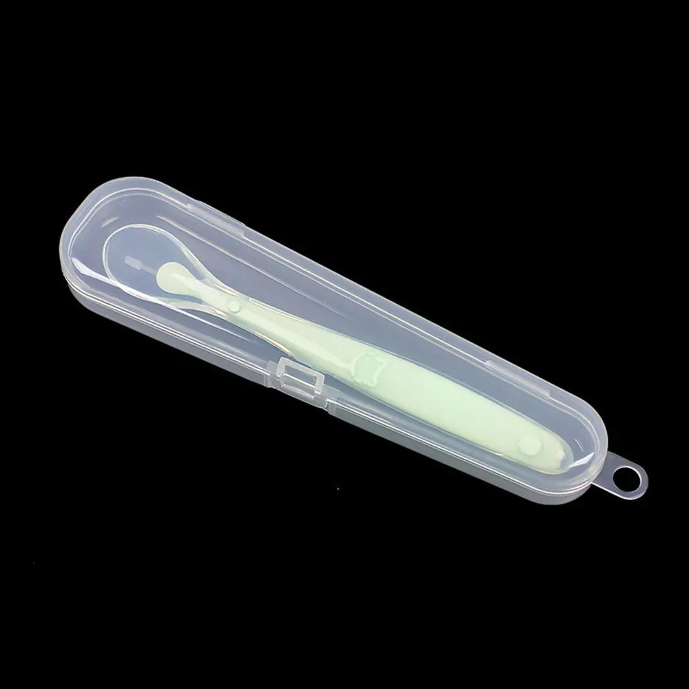 Silicone World Baby Complementary Food Silicone Spoon Training Spoon Soft Spoon Children's Feeding Tableware With Storage Box
