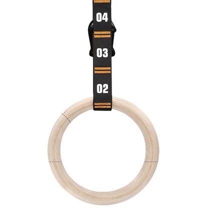 New Wooden Gymnastic Rings Adjustable Straps Door Anchor Foot Straps for Bodyweight Fitness