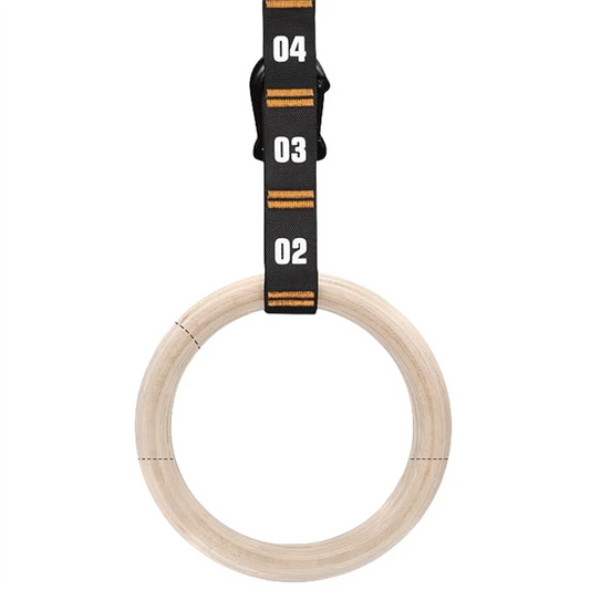 New Wooden Gymnastic Rings Adjustable Straps Door Anchor Foot Straps for Bodyweight Fitness