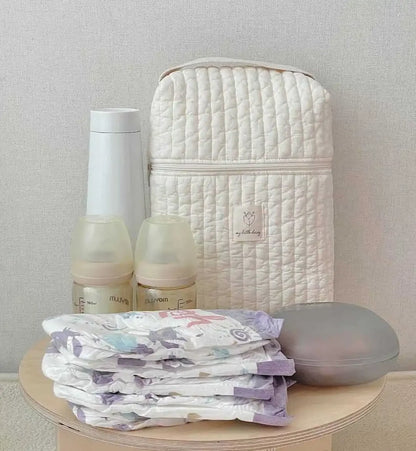 Portable Stroller Nappy Bag Quilted Baby Diaper Caddy Organizer Embroidered Mommy Bags Babies Accessories Changing Bag Storage