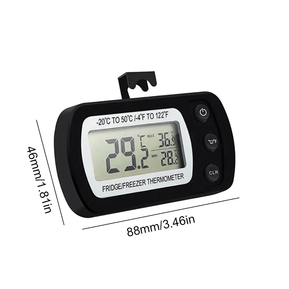 Fridge Thermometer With Hook Anti-Humidity Refrigerator Freezer Electric LCD Display Digital Thermometer Temperature Monitor