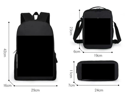 HOT 3PC-SET Sonic Backpack Primary and Secondary School School Bags  Anime Cartoon School Bags Best Gifts for Kids Mochila