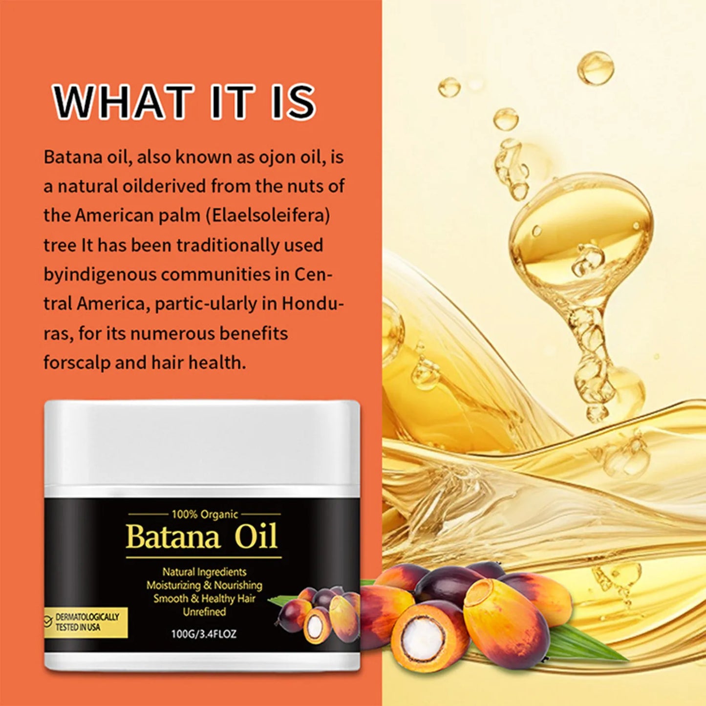 1/2/3/5PCS Batana Care Oil For Hair Growth batan Care Oil hair Growth Oil hair Oil Stimulates Hair Growth Batana Care Oil Moistu