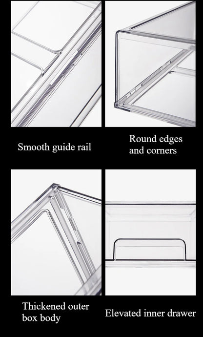 Kitchen Refrigerator Storage Box Fruit Vegatable Meat Fish Food Drawer Organizer Fresh-keeping Stackable Bin Stackable Container