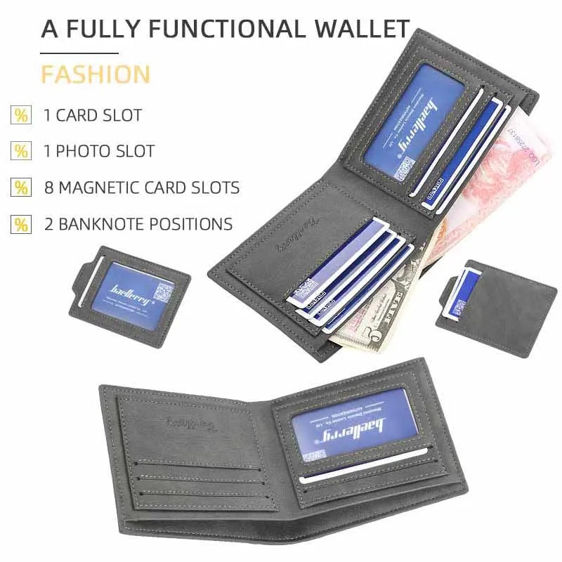 2025 New RFID Blocking Men Short Wallet Man Vintage Leather Wallet Male Handmade Billfold Coin Purse High Quality Business Purse
