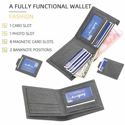2025 New RFID Blocking Men Short Wallet Man Vintage Leather Wallet Male Handmade Billfold Coin Purse High Quality Business Purse