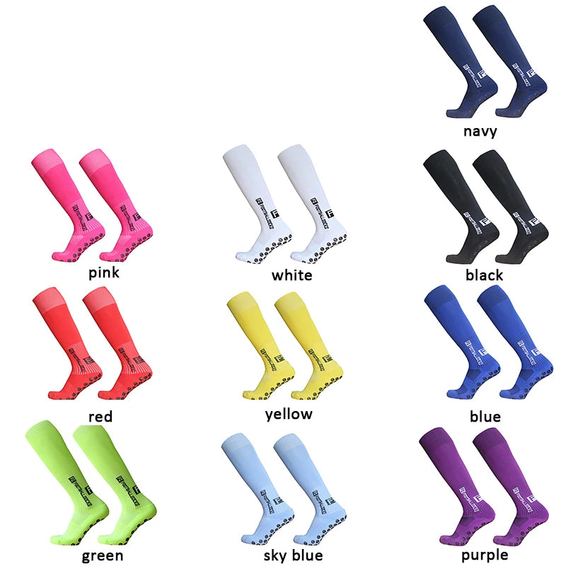 New Long FS soccer Socks Men Women Sports Round Silicone Non-Slip Grip Football Socks
