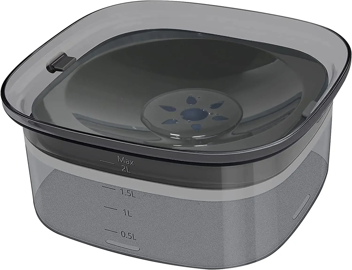 Pet Water Bowl Leakproof Anti-Slip 2L Large Capacity Dog Water Bowl Transparent Basin For Dogs Traveling Drinking Water