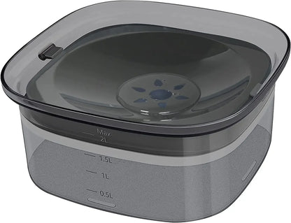 Pet Water Bowl Leakproof Anti-Slip 2L Large Capacity Dog Water Bowl Transparent Basin For Dogs Traveling Drinking Water