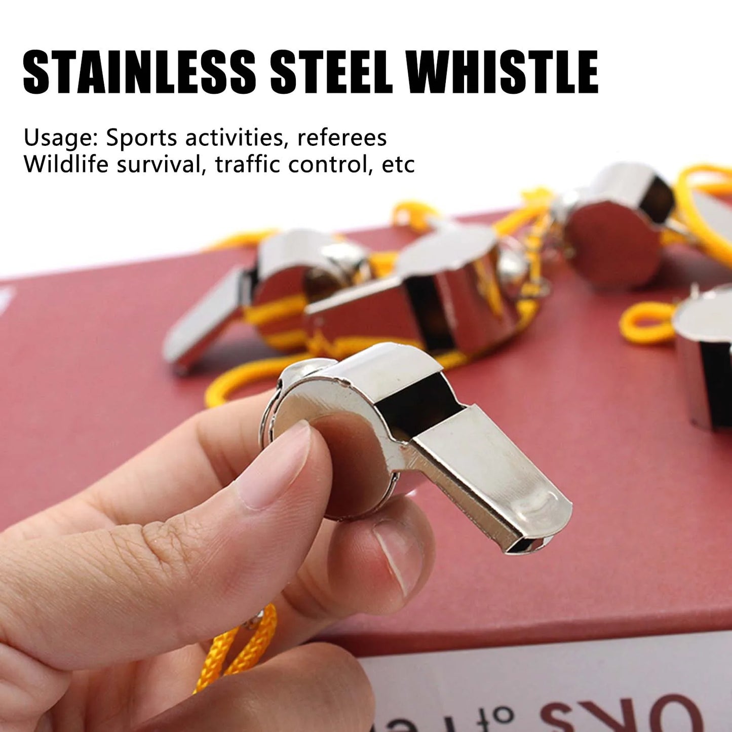Stainless Steel Sports Whistles Sturdy and Food-grade Material Wide Applications Whistles Suitable for Coaches Polices Officials