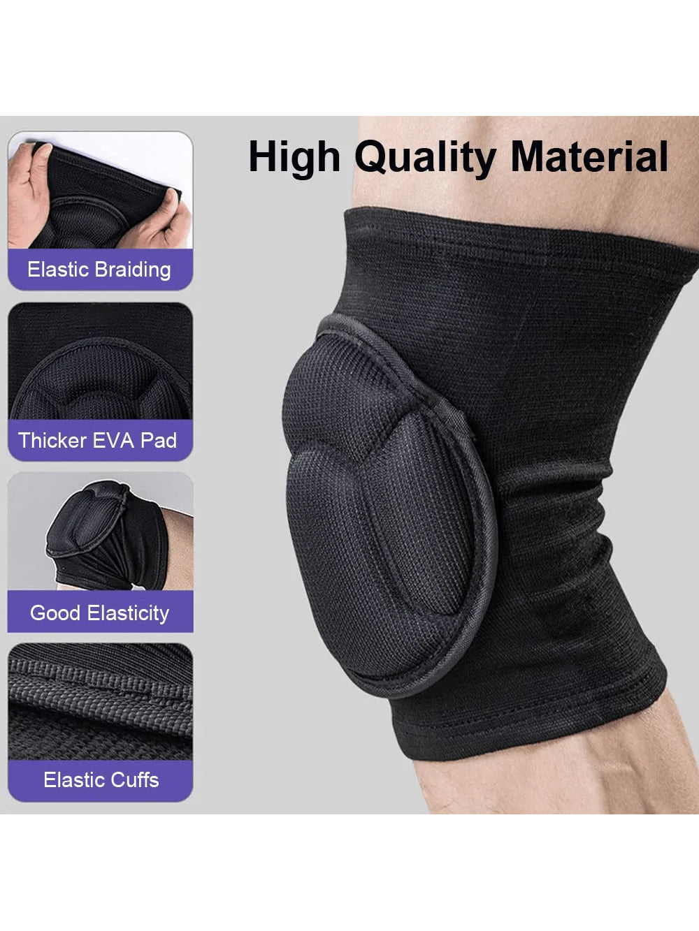 Volleyball Knee Pads for Men Women, Thick Sponge Collision Avoidance Warm, Anti-Slip Knee Sleeve, for Football, Yoga, Dance.