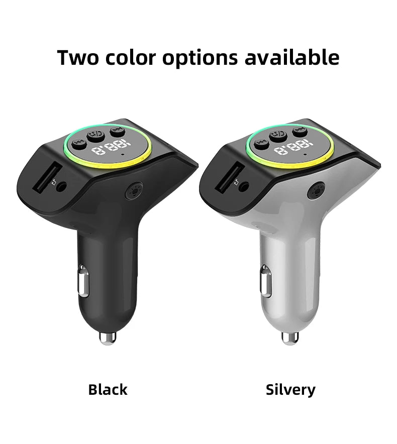 PD30W+QC3.0 Bluetooth 5.3 Car MP3 Player FM Transmitter Wireless Handsfree U Disk Play Music USB Type-C Car Fast Charger Adapter
