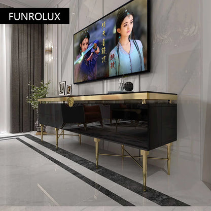 TV Table Small Sitting Room Ground Ark Of Stainless Steel Wooden Furniture Of The Lacquer That Bake