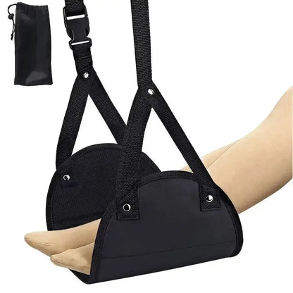 Airplane Footrest With Adjustable Strap, Portable Hammock Leg Rest, Perfect Travel Accessories