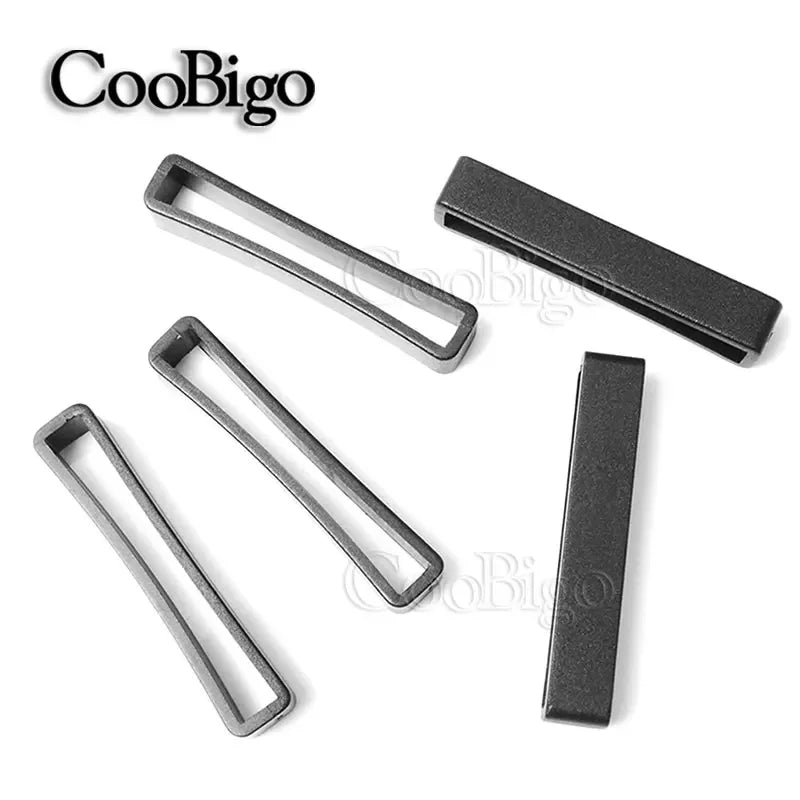10pcs/pack Black Plastic Belt Loop Keeper Square Loop Buckles Belt Harness Backpack Straps