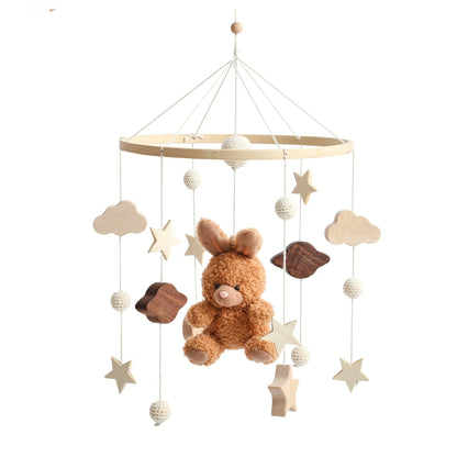 Baby Mobile Crib Bed Bell Musical Rattles Toys Soft Felt Cartoon Animal for Infants Nursery Mobiles Forest Animals Crib Toys