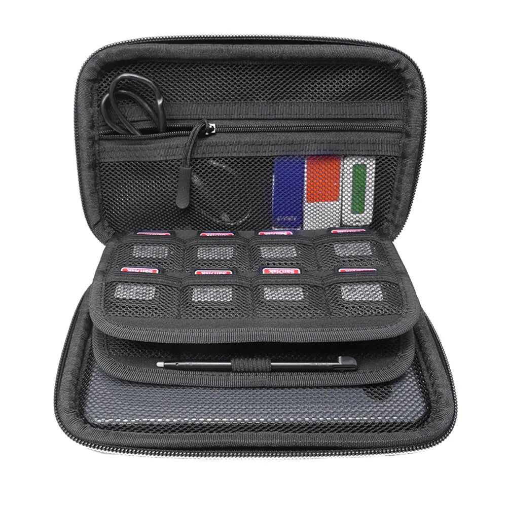 Travel Organizer Bag Pouch,EVA 3DS XL/LL Accessories Storage Bag for Power Bank, SD,USB Cables and Organizer case