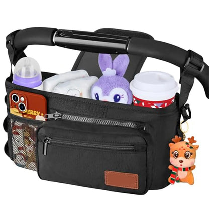troller Caddy Stroller Organizer With Cup Holder, Non Slip Straps Stroller Bag for Phone, Pet Stroller Accessories