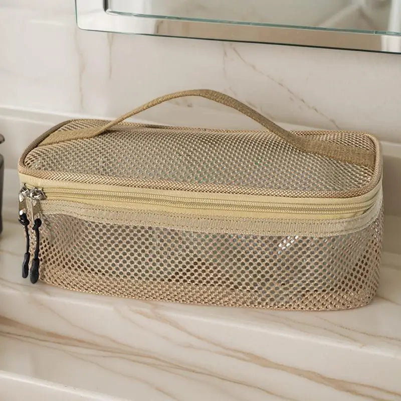 Camping Utensil Bag Road Trip Portable Cookware Pouch Large Mesh Portable Camp Utensil Bag For Picnic Barbecue Traveling