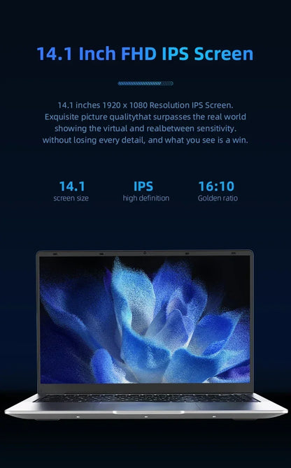 14.1 inch Laptop Computer Portable Windows 11 Intel Core i7-7500U Notebook 12GB RAM 1TB 2TB SSD Office Study Laptops