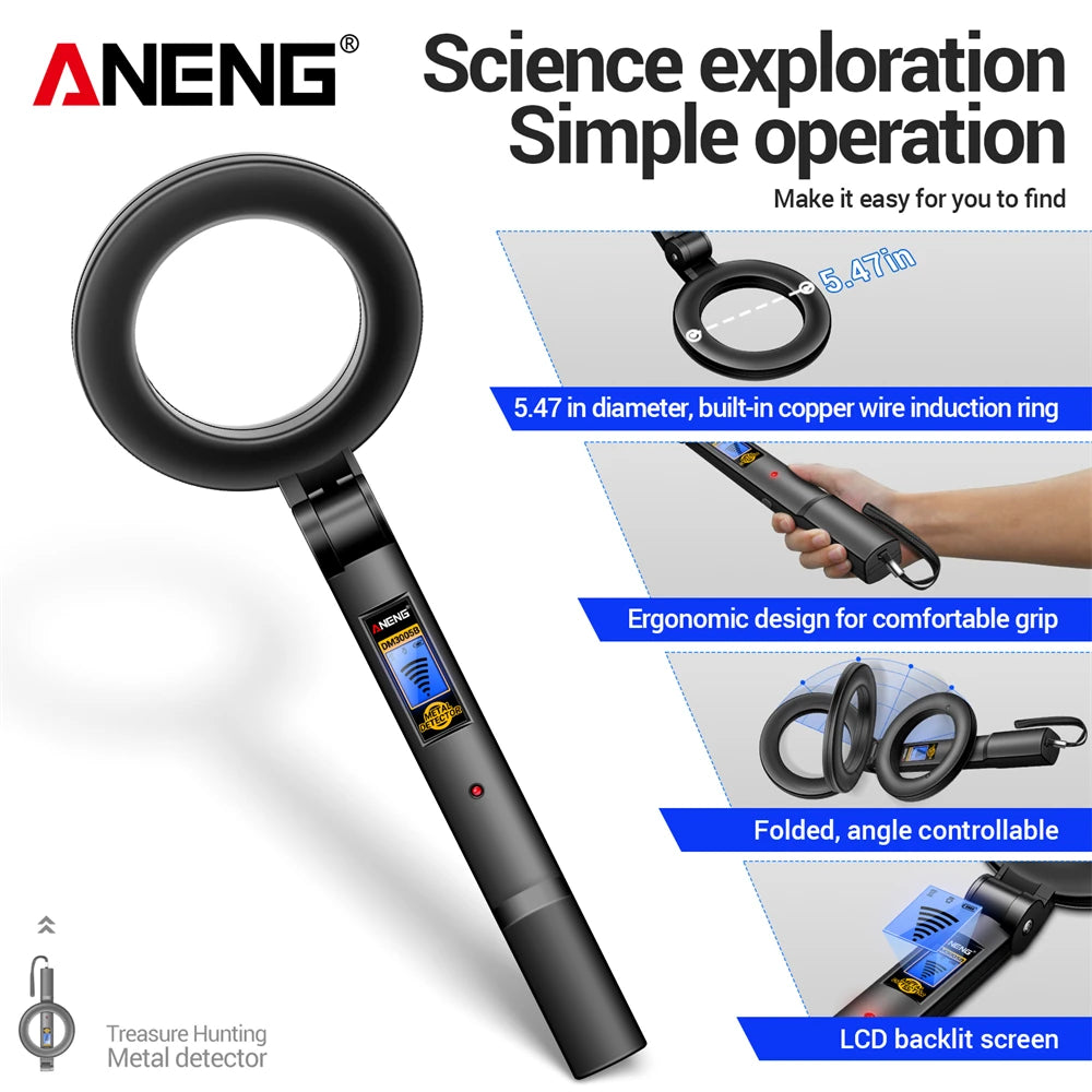Metal Detectors ANENG DM3005B Handheld Portable High Sensitivity Metal Detector Underground Underwater Metal Finder Test Tools