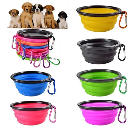 Foldable Portable Travel Feeding Bowls, Eco Friendly Silicone Pet Dog Cat Food and Water Feeder, Food Container Accessories