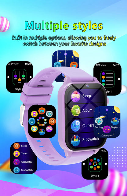 2025 New Smart Watch For Children HD Touch Screen Camera 18 Games Sleep Monitoring Alarm Clock Calculator Birthday Gift Boy Girl