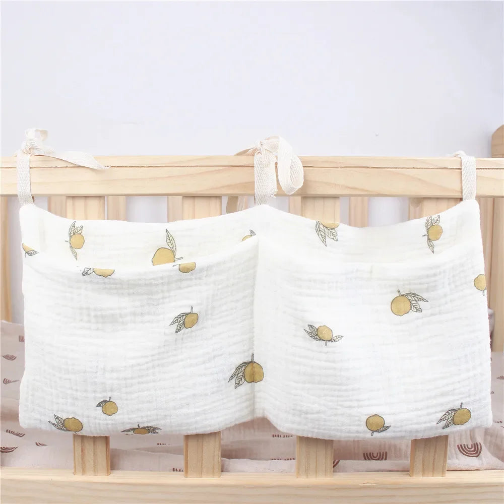 Portable Baby Crib Storage Bag Diaper Caddy Nappy Organizer Newborn Bed Headboard Diaper Storage Kids Baby Items Bedding