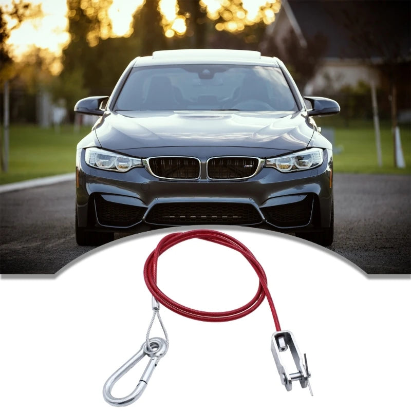 Trailer Dismounting Safety Rope with U shaped Clip and Carabiner Ensure Safe Towing Journey Stainless Steel High Quality