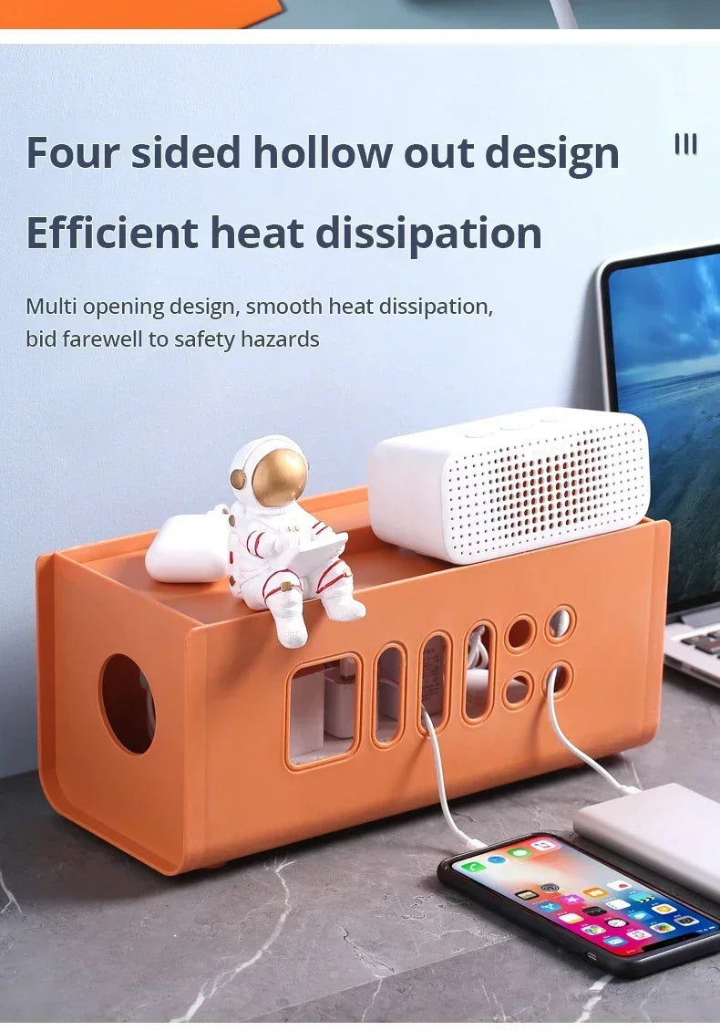 Cable Storage Box Multifunctional Power Board Wire Management Socket Wire Case Home Room Safety Network Line Storage Bin