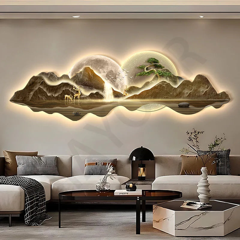 Wall Lamp Entrance Decoration Light Corridor Hanging Hallway Modern Nordic landscape Painting Lamps Home Living Room Mural Light