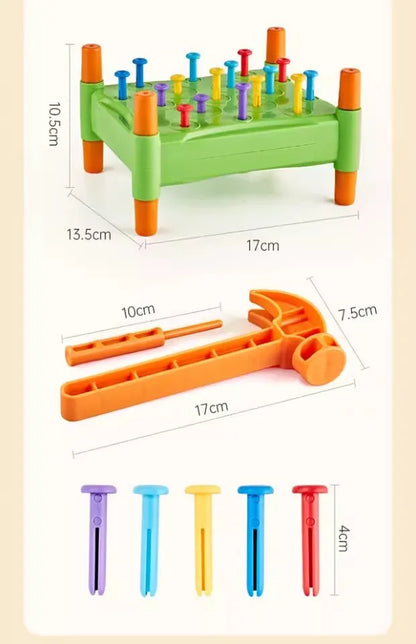 Educational Toys Nail Hammer Pile Driving Platform Montessori Teaching Aids Early Education Children Concentration Training Toy