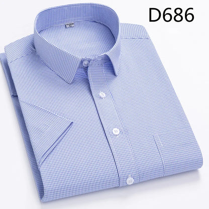 Men's short-sleeved shirt casual non-ironing anti-wrinkle spring summer shirt top high-quality slim-fit formal wear to work
