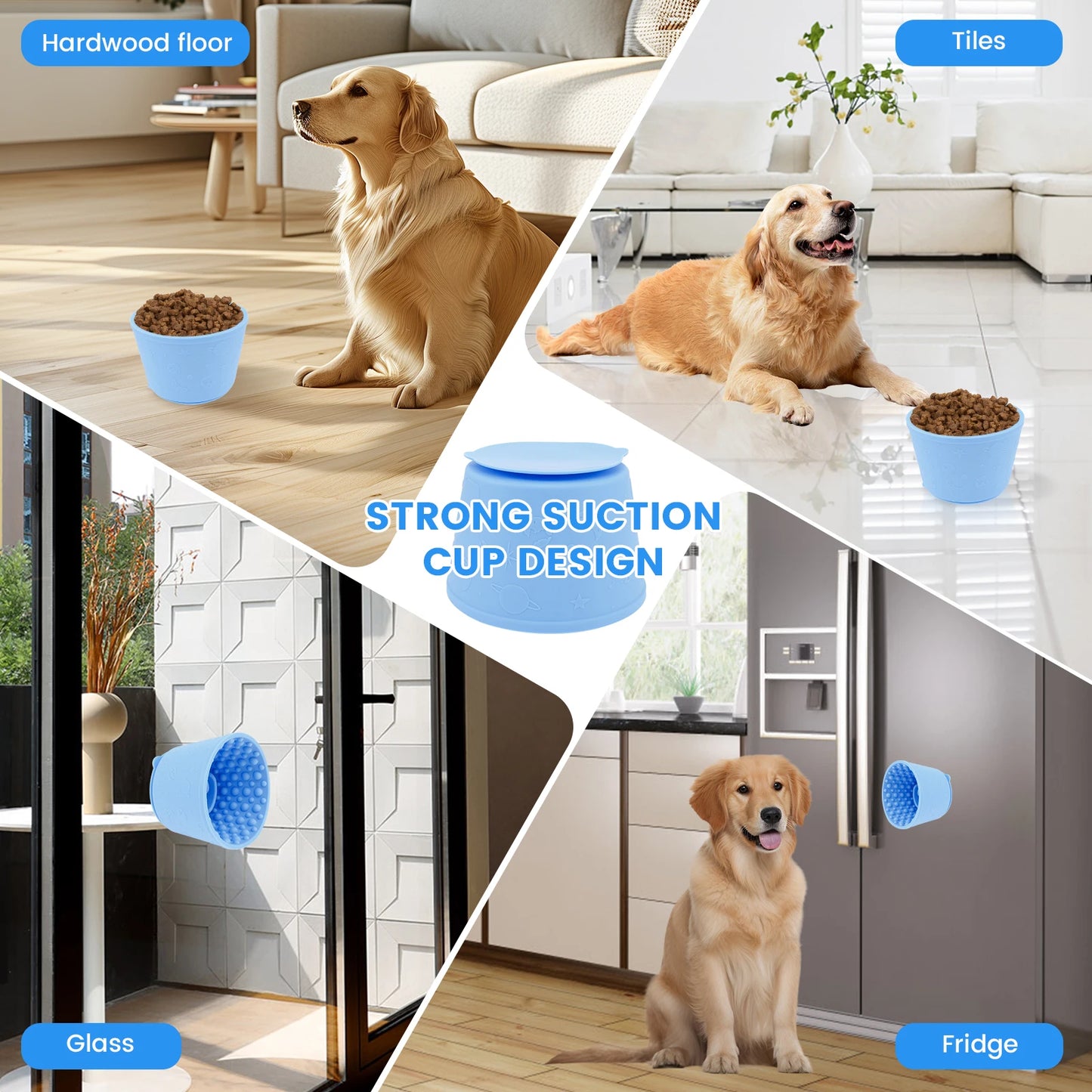 2Pcs Dog Lick Silicone Mat Pet Slow Bowls Distraction Food Training Dog Cat Feeder Anti Choking With Suction Cup Bottom
