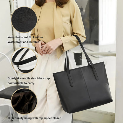 Women Fashion Bag Tote Bags for PU Shoulder Bag for Women Versatile Large Capacity Bags Split Leather Totes Handbag Work Travel