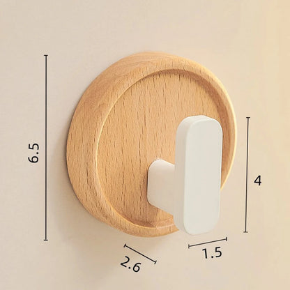 Self Adhesive Wall Hooks Walnut Hanging Hooks For Kitchen Bathroom Solid Hook Coat Storage Hook Home Towel Key Bag Decor Holder