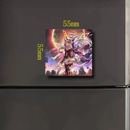 Honkai Impact 3rd Fridge Magnet Creative Square Refrigerator Magnets Picture For Kitchen Office Whiteboard Home Decoration