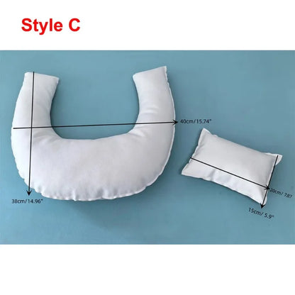 Newborn Photography Props Creativity Donut Posing Pillows Cushion Crescent Basket Filling Pillow Baby Photoshoot Accessories