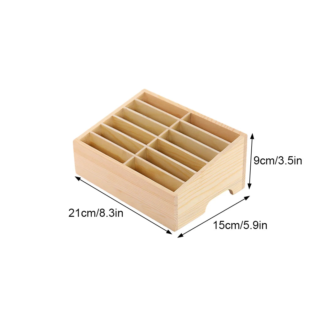 Simple Mobile Phone Storage Box Office Classroom Mobile Phone Placement Rack Wooden Multi-grid Mobile Phone Storage Box