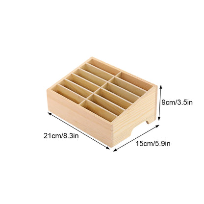Simple Mobile Phone Storage Box Office Classroom Mobile Phone Placement Rack Wooden Multi-grid Mobile Phone Storage Box