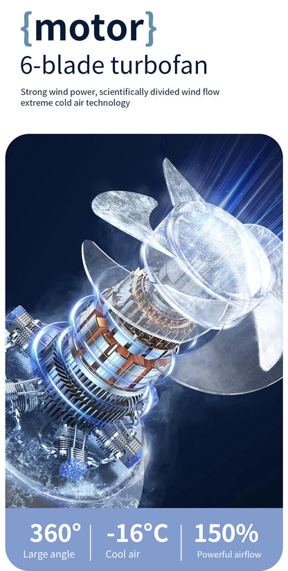 Xiaomi Portable Handheld Electric Fan High Speed Bladeless Fan USB Charging Silent Air Conditioner Digital Display Electric Fan