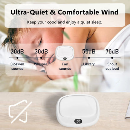 Portable Neck Fan Mini Waist Fan USB Rechargeable Bladeless Portable Hanging Neck Fan Wireless Waist Clip Fan for Outdoor Travel