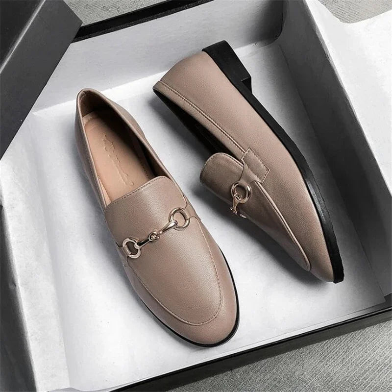 Womens Shoes Flats Loafers Ladies Fashion Leather Brand Sneakers Womens Designer Flat Ladies Shoes Woman Luxury Female Footwear