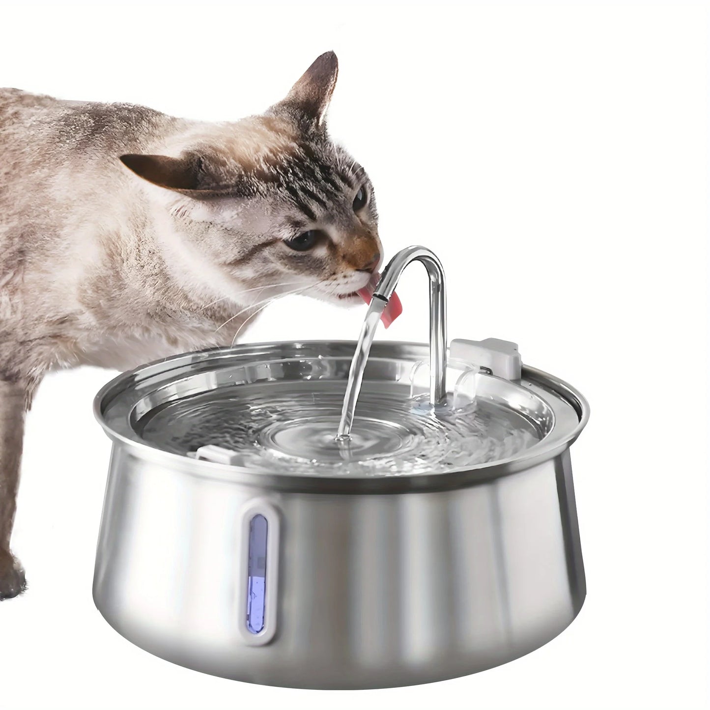 Damaly,4L Autofeeder Stainless Steel Cat Water Fountain with Ultra-Quiet Pump - USB Powered