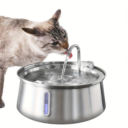 Damaly,4L Autofeeder Stainless Steel Cat Water Fountain with Ultra-Quiet Pump - USB Powered