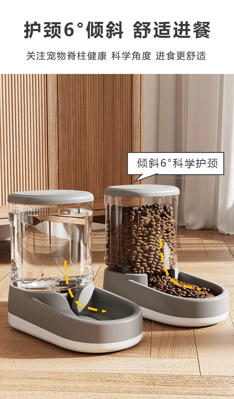 Pet drinking water machine automatic feeder high transparent large capacity feeding water feeder dog bowl cat bowl