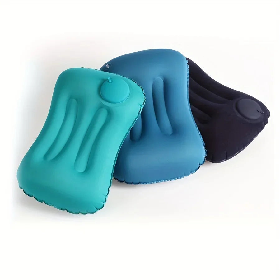 Inflatable Pillow - Compressible Portable Neck Cushion, For Travel, Home, Office & Camping - Multifunctional, Comfortable