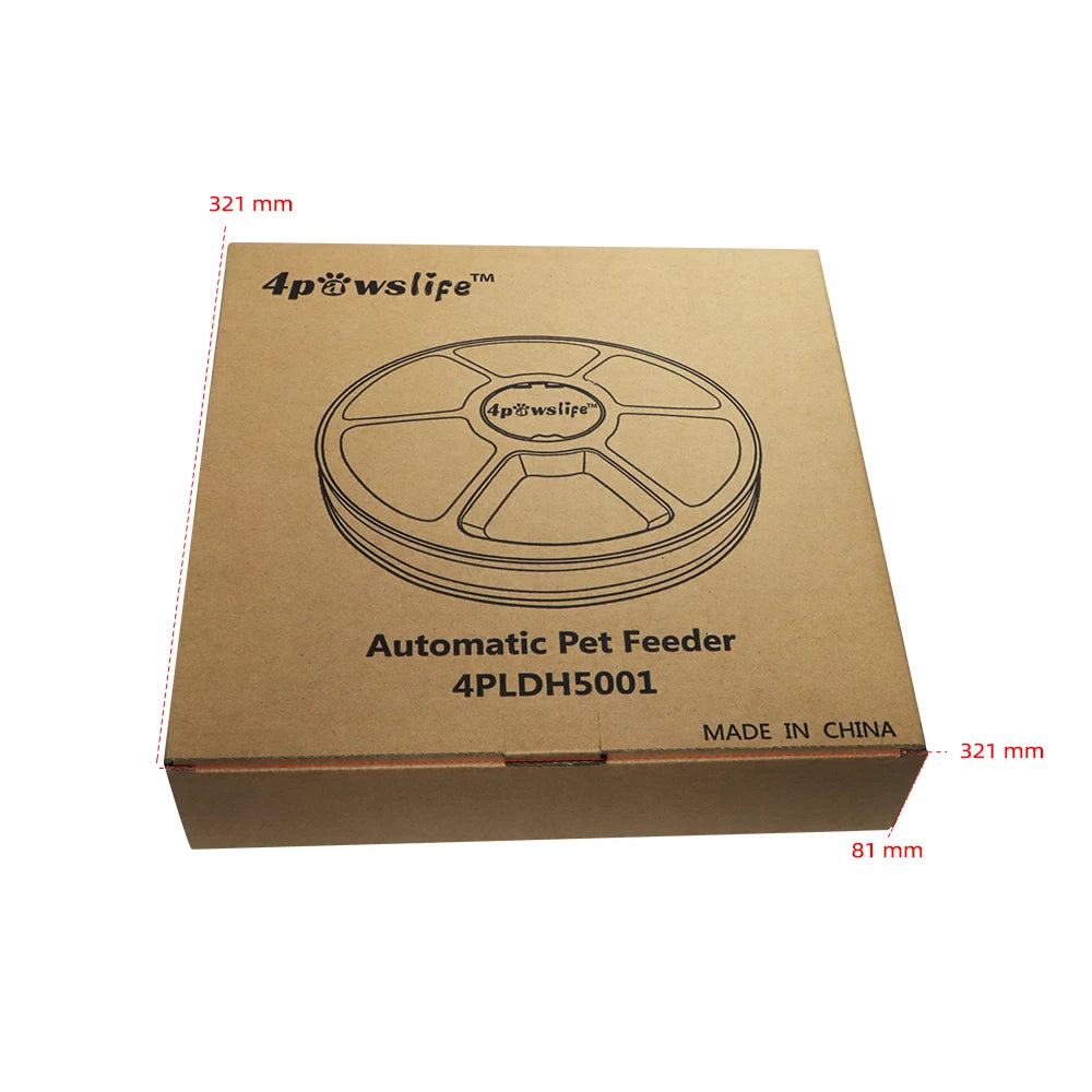 24 Hours Pet Automatic Feeder  6 Grids Electric Dry Wet Food Dispenser With Voice Recorder Round Timing Feeder For Cat Dog Pet