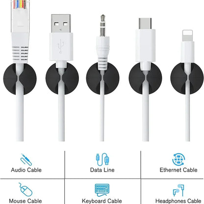 100-1PCS Desktop Wall Cable Clips Wire Management Self-Adhesive Cord Organizers Holder Clamp for USB Network Headphone Cables