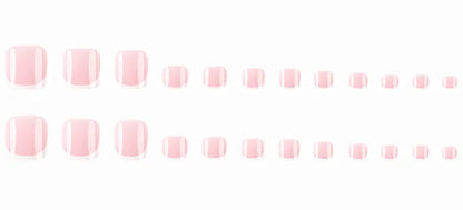 24 Pcs French Design Fake Toe Nail Press on Toe Nail Summer False Nails Acrylic Reusable Toe Nail Decorated Nails With Tool Kit